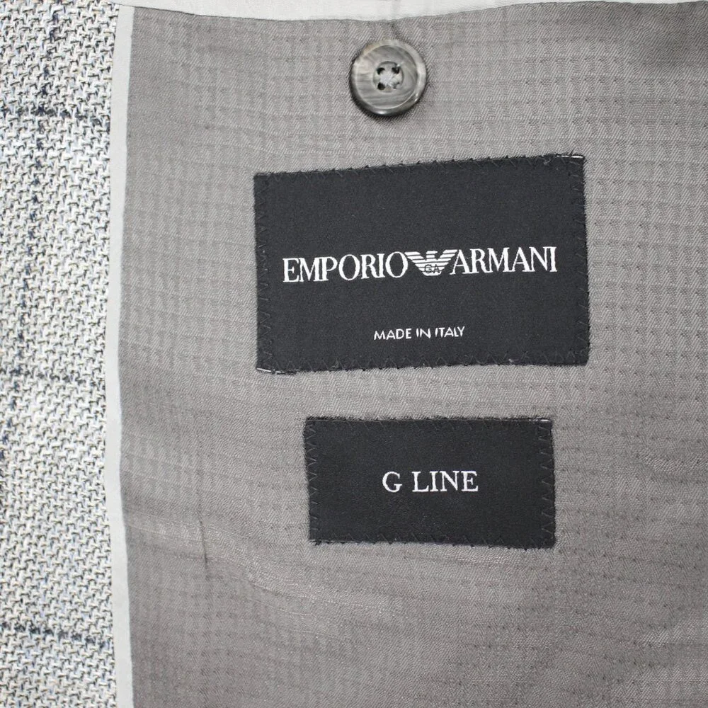 Emporio armani Sport Coat Men 50 G Line Single Breasted Two Button Plaid Viscose